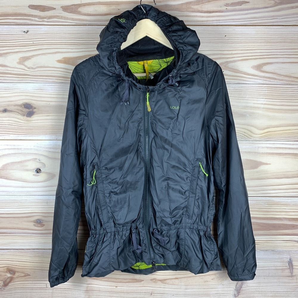 Lole Jacket Womens‎ Medium Mid Season Hooded Peplum Cinch Gym Training Running